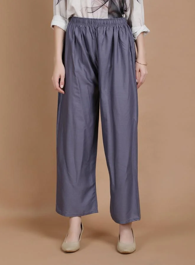 Take Two Grey Grey Wide Leg Ethnic Palazzos By Michael Kovlin for Women | Best Price UAE